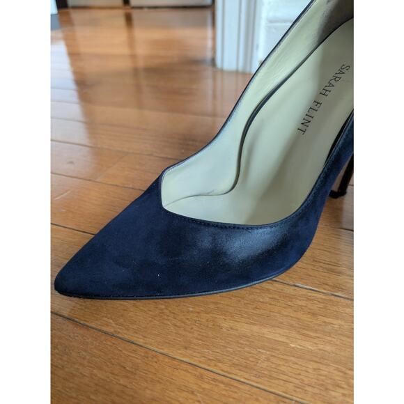 Sarah Flint Jay 100 Suede Navy Cheetah Pumps Size 38.5 IT 8-8.5 US - Picture 7 of 9